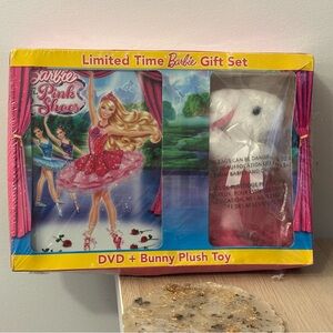 New sealed Barbie in the Pink Shoes DVD and Bunny Plush Gift Set